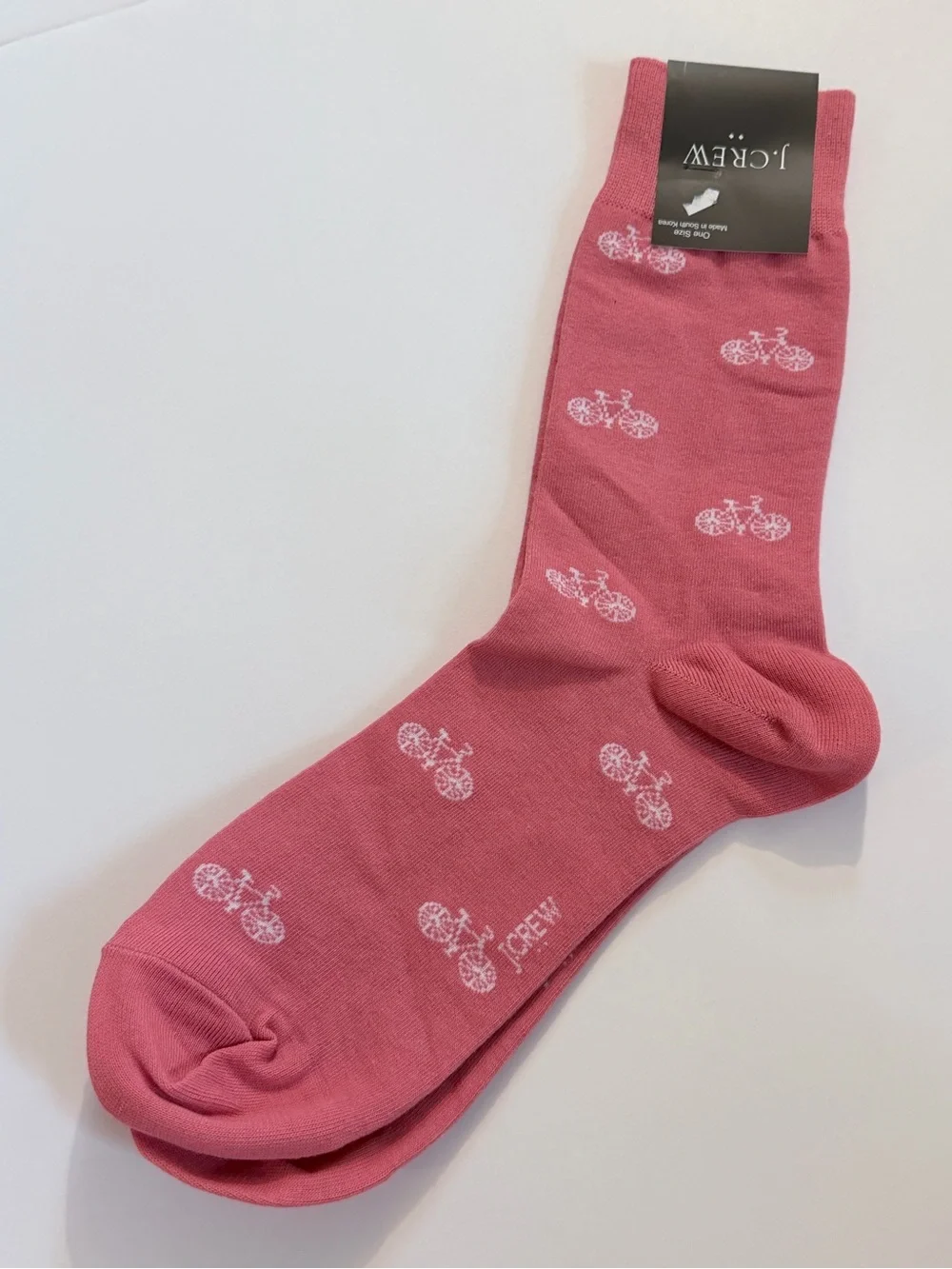 J. Crew Men's Pink Bicycle Crew Socks NWT